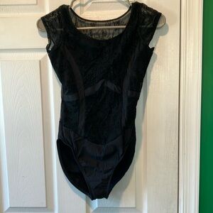 Black Lace Bodysuit motionware large adult dance leotard